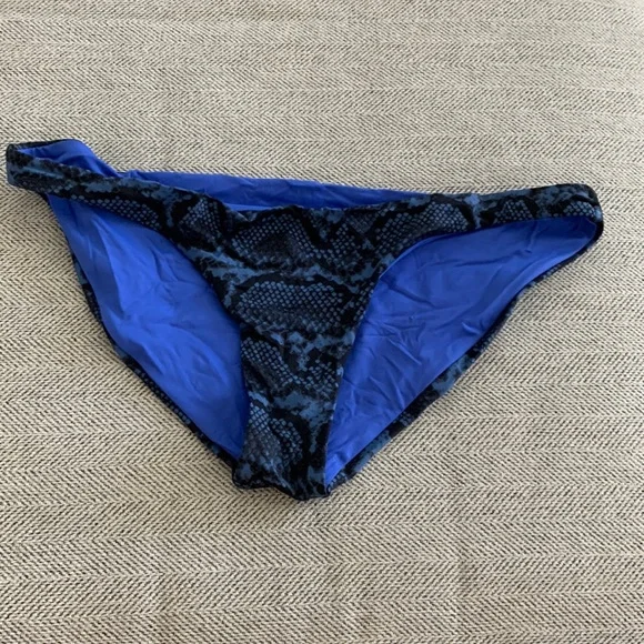 Vitamin A blue snake reversible bikini bottom